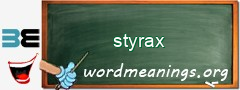 WordMeaning blackboard for styrax